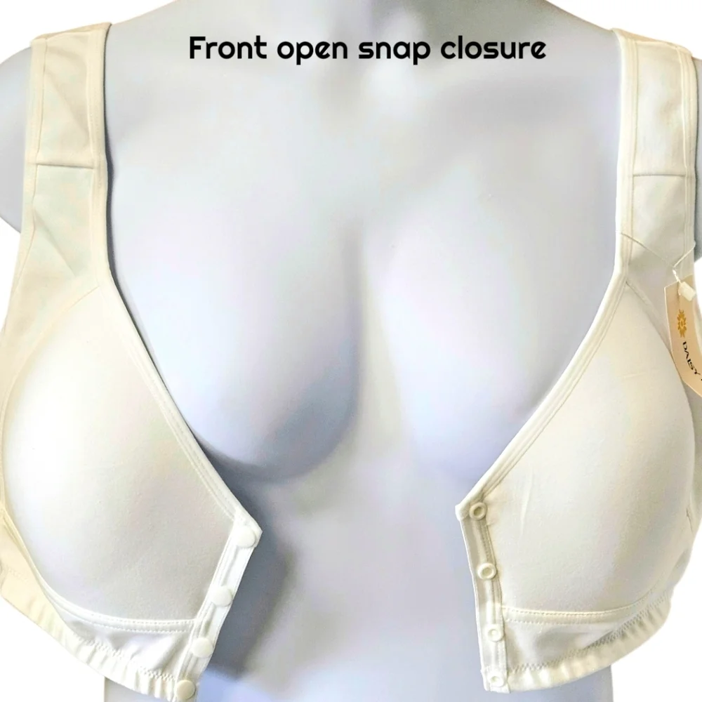 DAISY BRA'S Plus Size all day comfort 3X ultra soft 3 front button snap closure